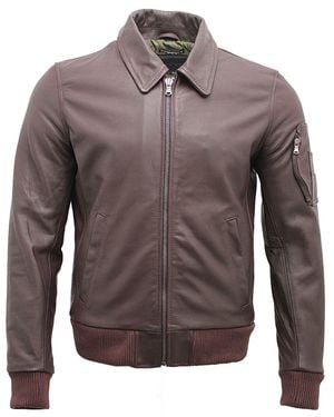 Infinity Leather Cowhide Airline Leather A2 Us Airforce Bomber Jacket - Brown