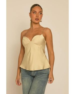 Rebellious Fashion Satin Sweetheart Neck Cami Top - Green