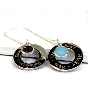 Aye Do Gifts Personalised Infinity Birthstone Necklace - Black