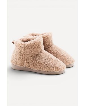 DAMART Thermal Fleece Faux-Fur Slipper Boot - Natural