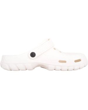 Absolute Footwear Easy Slip On Adjustable Strap Summer Pool Mule Clogs Sandals - White