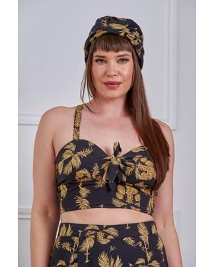 Banned Retro Aurora Golden Hour Crop Top - Black