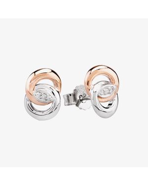 Rosa Lea Pave Intertwined Rings Stud Earrings Bj-E2745Crg0.5M - Metallic