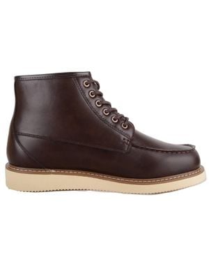 Absolute Footwear Ultra Lightweight Faux Leather Lace Up Outdoor Boot - Brown
