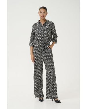Kaffe Kasanne Plain Weave Printed Jumpsuit - Multicolour