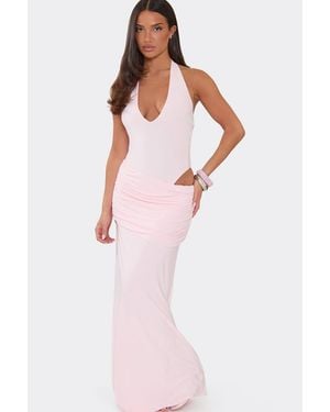 EGO Strappy Ruched Maxi Dress - Pink