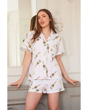 The Night Store Sparkles Cotton Pyjama Short Set - Natural