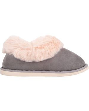 Absolute Footwear Easy Slip On Faux Fur Winter Slipper Boot Bootie - Pink