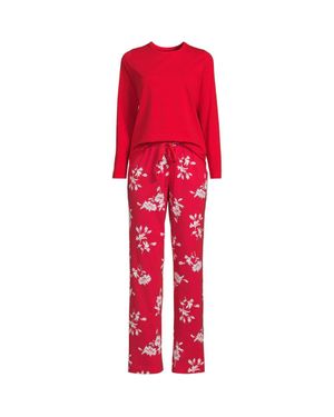 Lands' End Plus Cotton Jersey Pyjama Set - Red