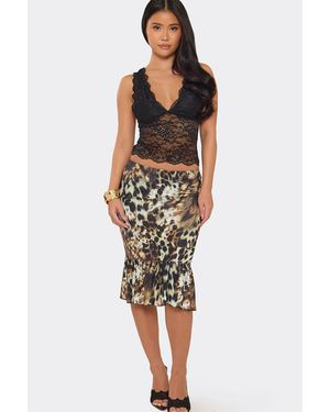 EGO Low Rise Midi Skirt - Black