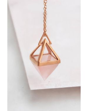 Otis Jaxon London Geometric Multi Gemstone Pyramid Necklace - White