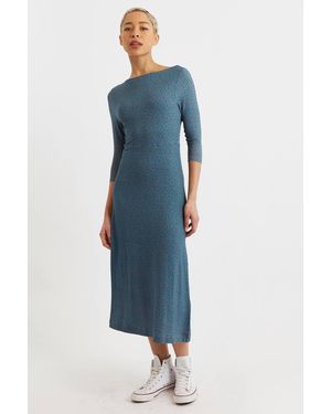 Louche Pheebs Firefly Print Jersey Midi Dress - Blue