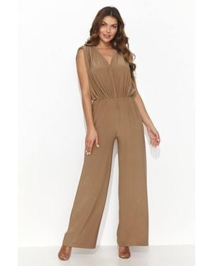 Love Lace Everyday Sleeveless Wide Leg Jumpsuit - Natural