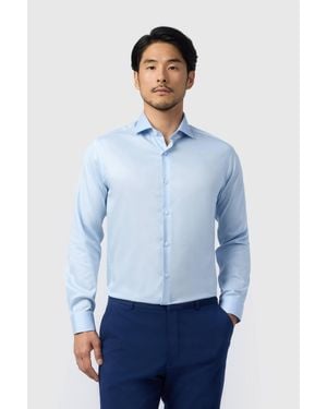 Alexandre Silver Label Regular Fit Non Iron Twill Single-Cuff Shirt - Blue