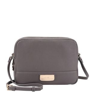 Paul Costelloe Pendula Leather Crossbody Bag - Grey