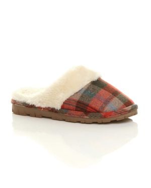 AJVANI Flat Heel Slippers - Brown