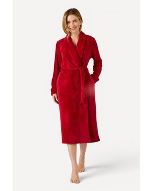 DAMART Cosy Fleece Dressing Gown - Red