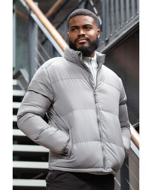 Brave Soul Funnel Neck Padded Jacket - Grey