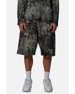 Good For Nothing Baggy Camo Shorts - Black