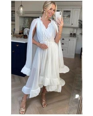 CY Ruffle Hem & Sleeves Oversized Dress - Grey