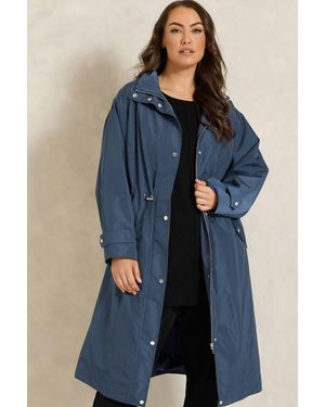 Evans Longline Raincoat - Blue