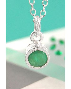 Otis Jaxon London Emerald May Birthstone Sterling Necklace - Green