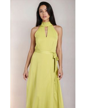 Little Mistress Satin Midaxi Dress - Yellow