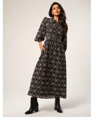 Rose & Nancy Lucille & Broderie Dress - Black