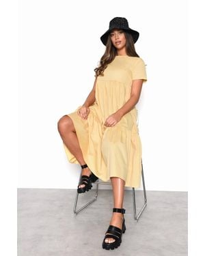 Shnoo Tiered Midi Dress - White