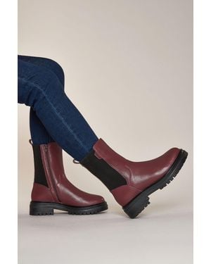 Moshulu 'Russula' Chunky Leather Chelsea Boots - Blue