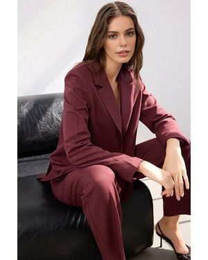 WOVCOR Lined Woven Blazer Jacket - Red