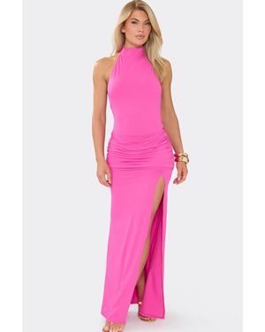 EGO Sleeveless Drape Maxi Dress - Pink