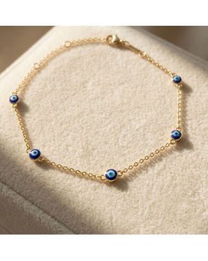 Harfi Turkish Evil Eye Plated Charm Friendship Bracelet - Natural