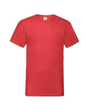 Fruit Of The Loom Valueweight V-Neck, Short Sleeve T-Shirt - Red