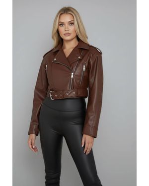 Stylewise Faux Leather Belted - Brown