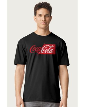 Coca Cola Half Half Logo T-Shirt - Black