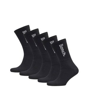 Bench 5 Pairs Crew Cotton Socks - Black