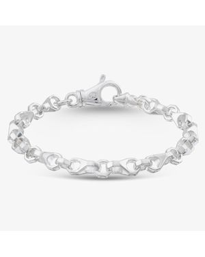 T.H.Baker Argentium 7.5 Inch Bolt Style Chain Bracelet Arg-943023-7.5 - Metallic
