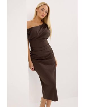 Star by Julien MacDonald Draped Midi Dress - Brown