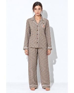 Hiccup Patterned Shirt & Trousers Pyjama Set - Grey