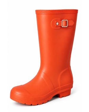Spot on Buckle Detail Tall Wellington Boots - Orange