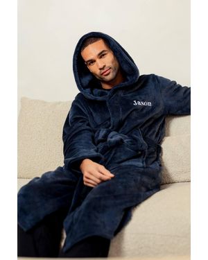 Lulabay Personalised Two Tone Dressing Gown - Blue