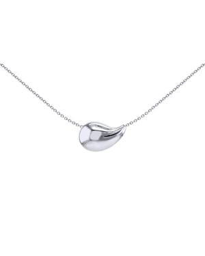 Jewelco London 3D Electroform Puffy Pear Pendant Slider Necklace 17-18" - Metallic