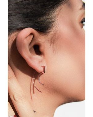 Otis Jaxon London Modern Curved Sterling Drop Earring - Black