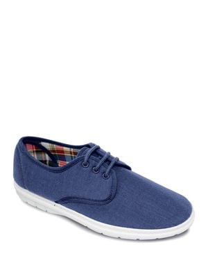 Chums Canvas Wide Fit Lace Up Shoe - Blue