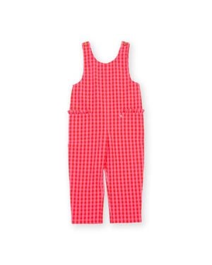 Kite Girl's Gingham Dungarees - Red