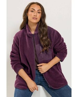 Yours Teddy Zip Through Fleece - Purple