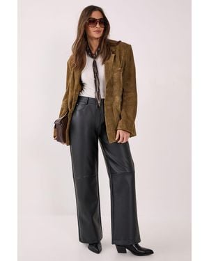 Nasty Gal Essentials Faux Leather Trouser - Black