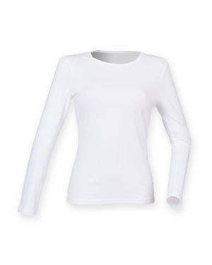 Skinni Fit Feel Good Stretch Long Sleeve T-Shirt - White