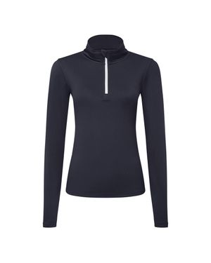 Tridri Brushed Back Zipped Long-Sleeved Athletic Sports Top - Blue